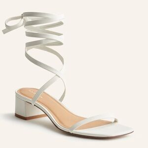 Reformation White Ankle Wrap Block Heels - UNWORN